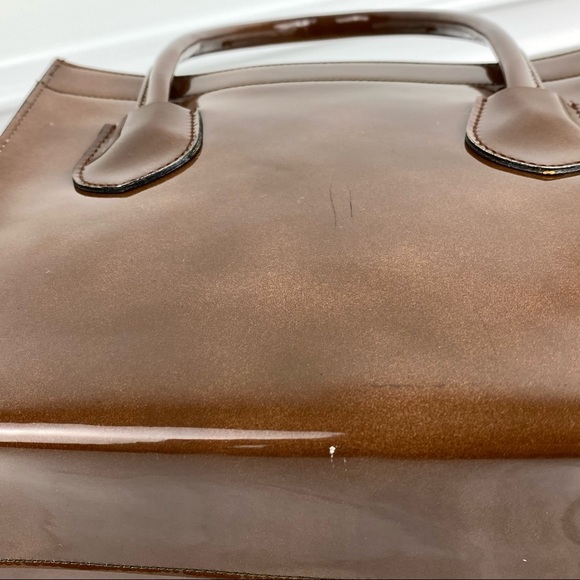 Gorgeous Vintage Ronay Dark Brown Patent Leather Handbag Purse 1960s - Picture 9 of 10